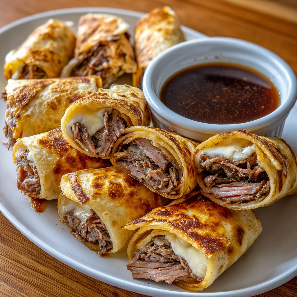 Easy French Dip Tortilla Roll Ups for a Quick Snack!