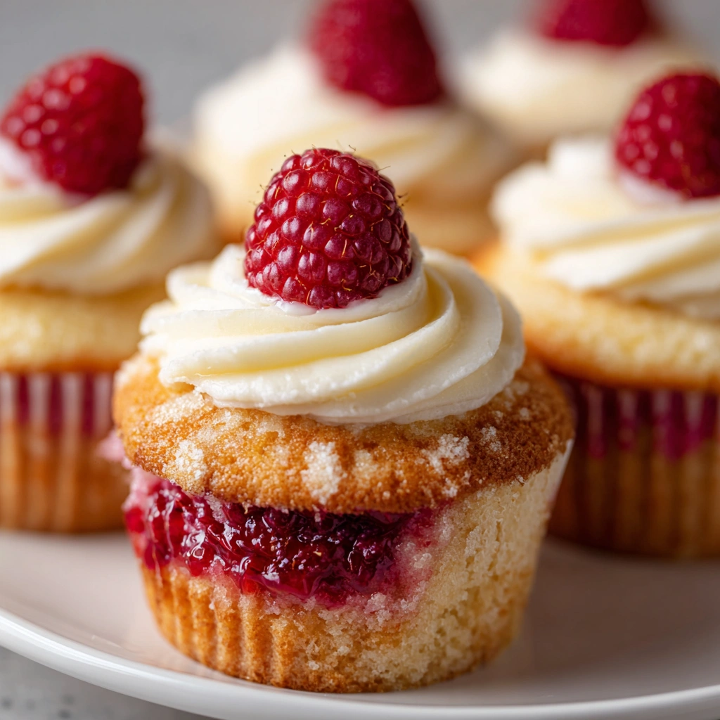 Moist Lemon Cupcakes with Raspberry Filling Delight You!
