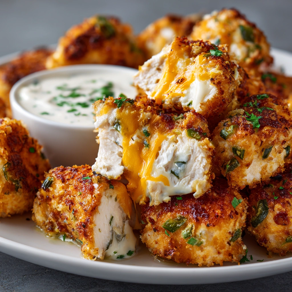 Cheesy Jalapeño Ranch Chicken Poppers with a Dip You’ll Love!