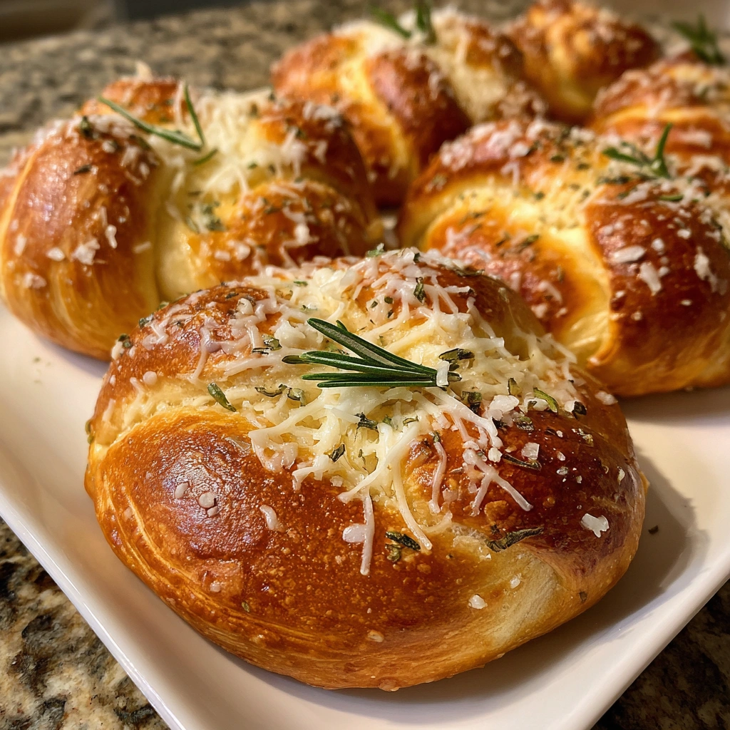 Mozzarella Stuffed Rosemary Parmesan Soft Pretzels Delight!