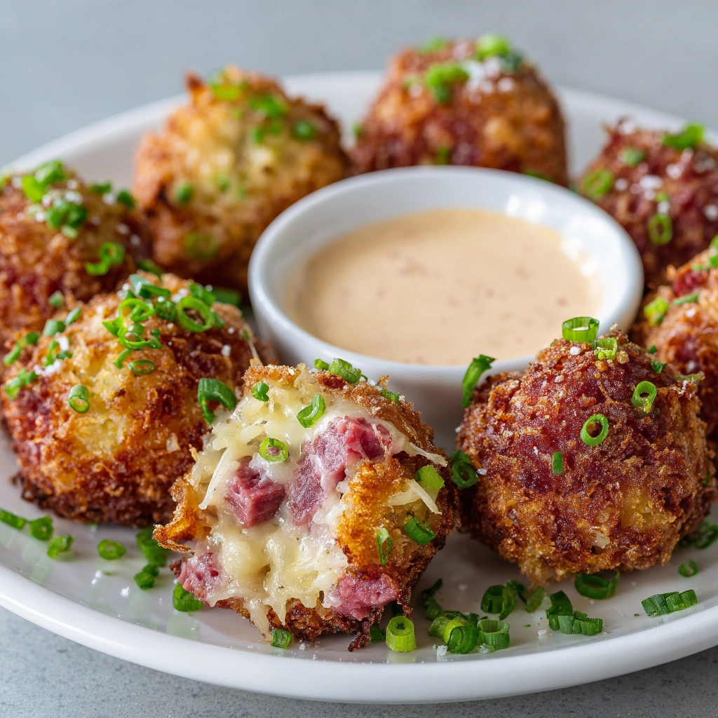 Reuben Balls with Spicy Thousand Island Dipping Sauce Delight!