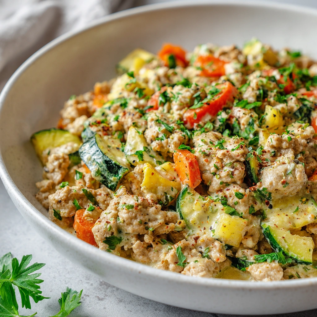 Creamy Ranch Turkey &amp; Veggie Skillet for Quick Dinners!