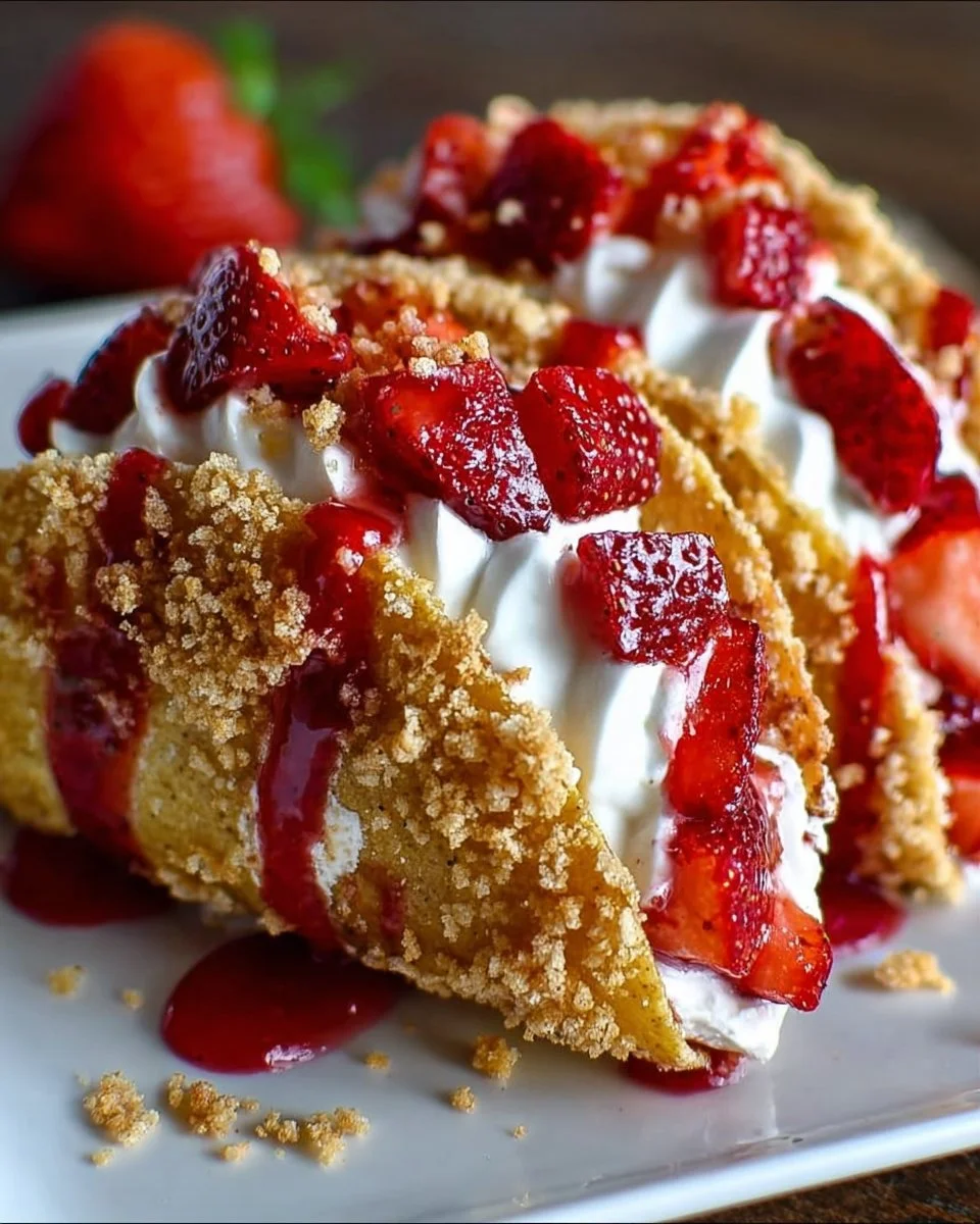 Strawberry Crunch Cheesecake Tacos