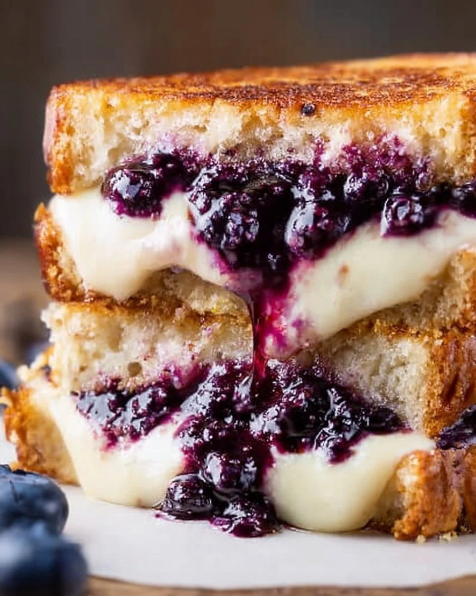 Sweet and Savory Blueberry Brie Grilled Cheese Sandwich