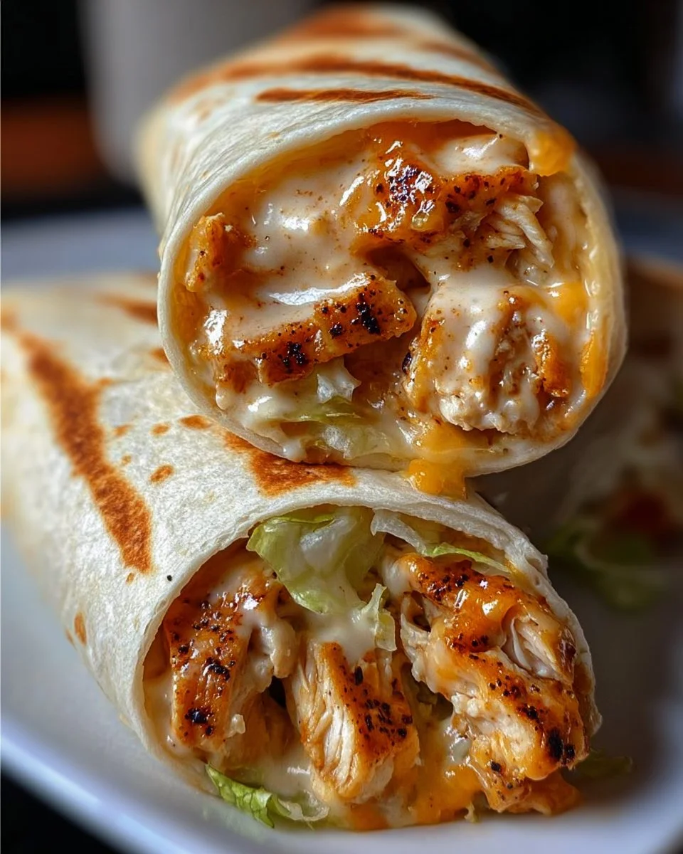 Cheesy Garlic Chicken Wraps