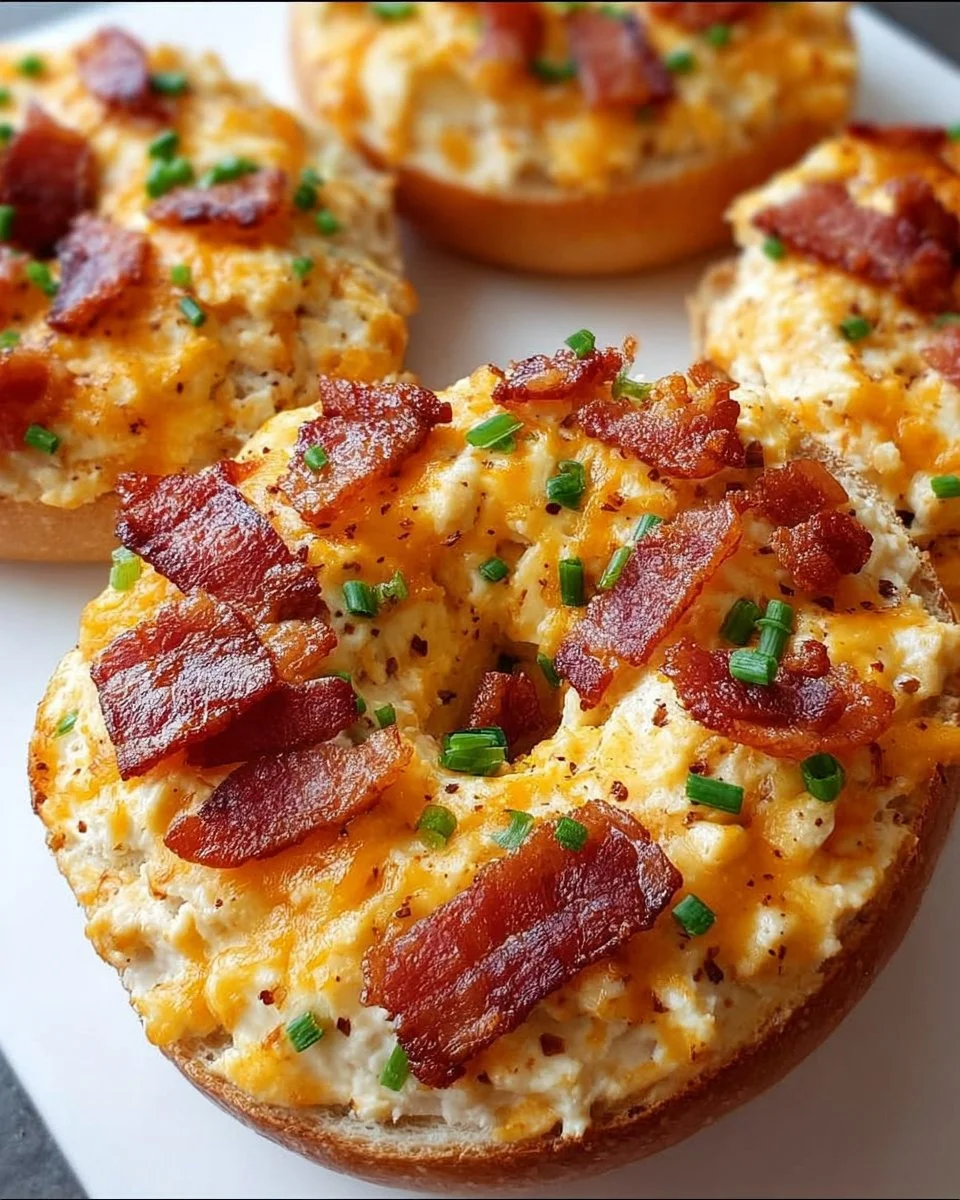 Creamy Bacon Cheddar Bagels