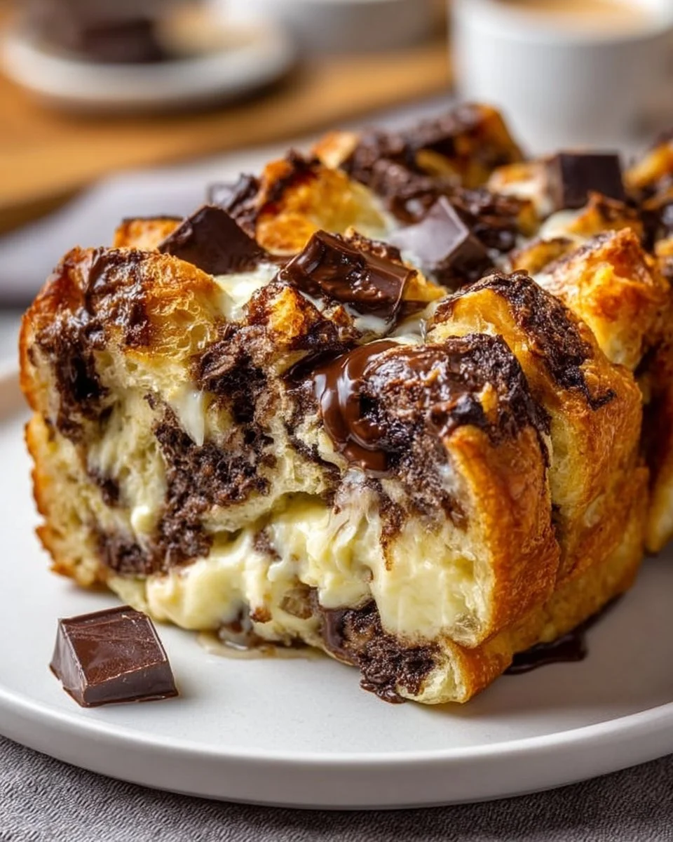 Decadent Chocolate &amp; Cream Cheese Bread Pudding