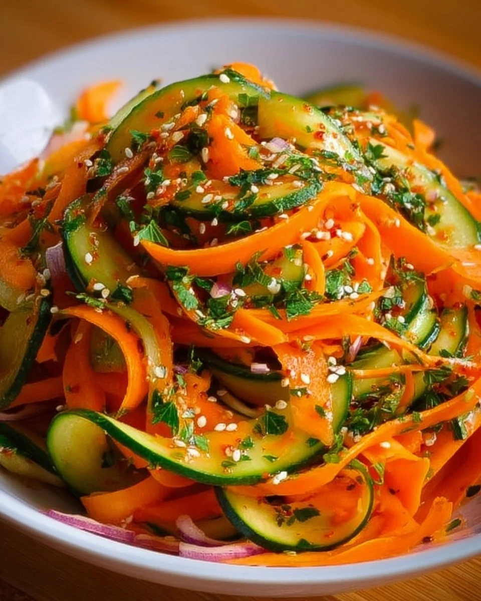 Fresh and Crunchy Cucumber Carrot Salad Recipe