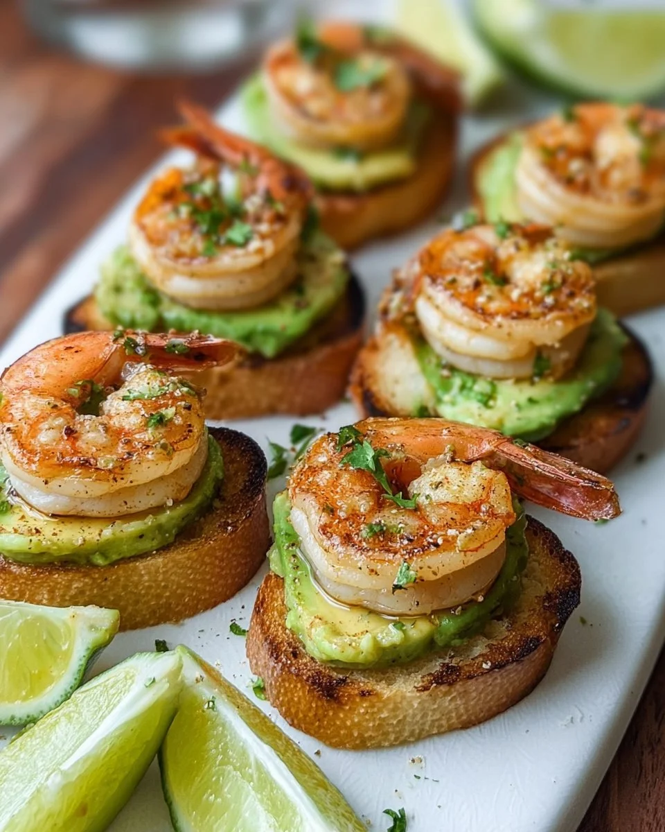 Garlic Shrimp Crostini with Avocado: A Flavorful Bite-Sized Delight