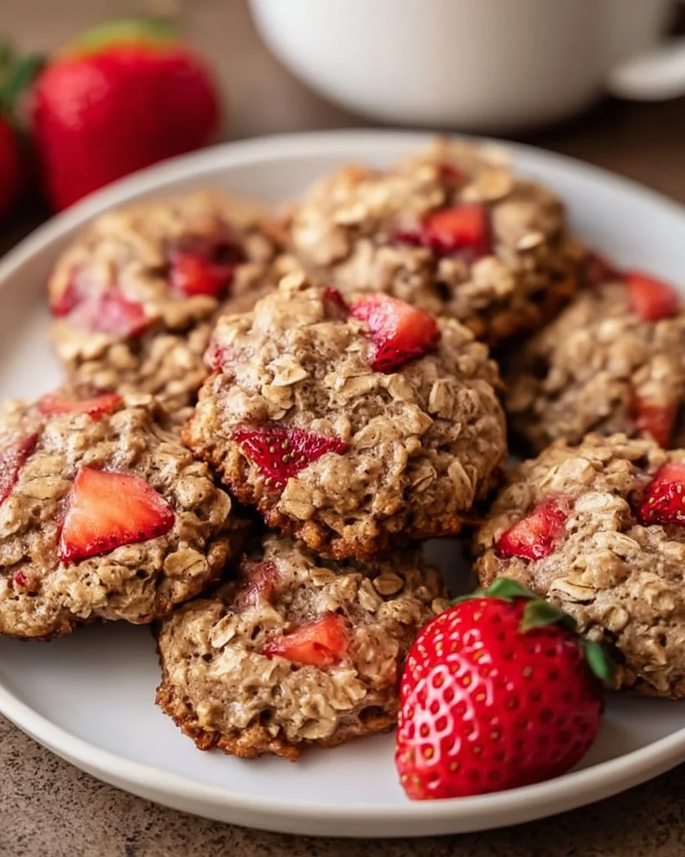 Healthy Strawberry Oatmeal Cookies