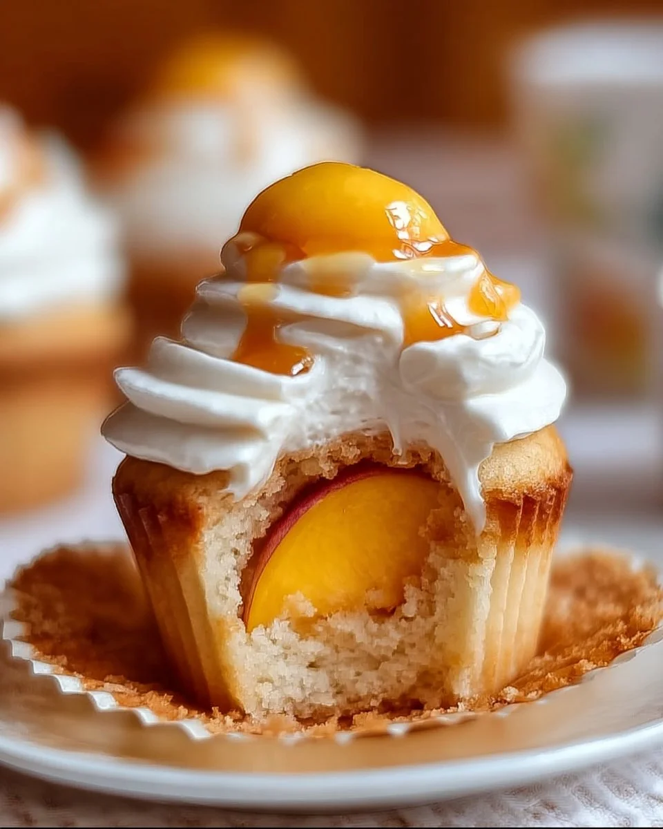 Honey Peach Cream Cheese Cupcakes That Scream Summer Delight