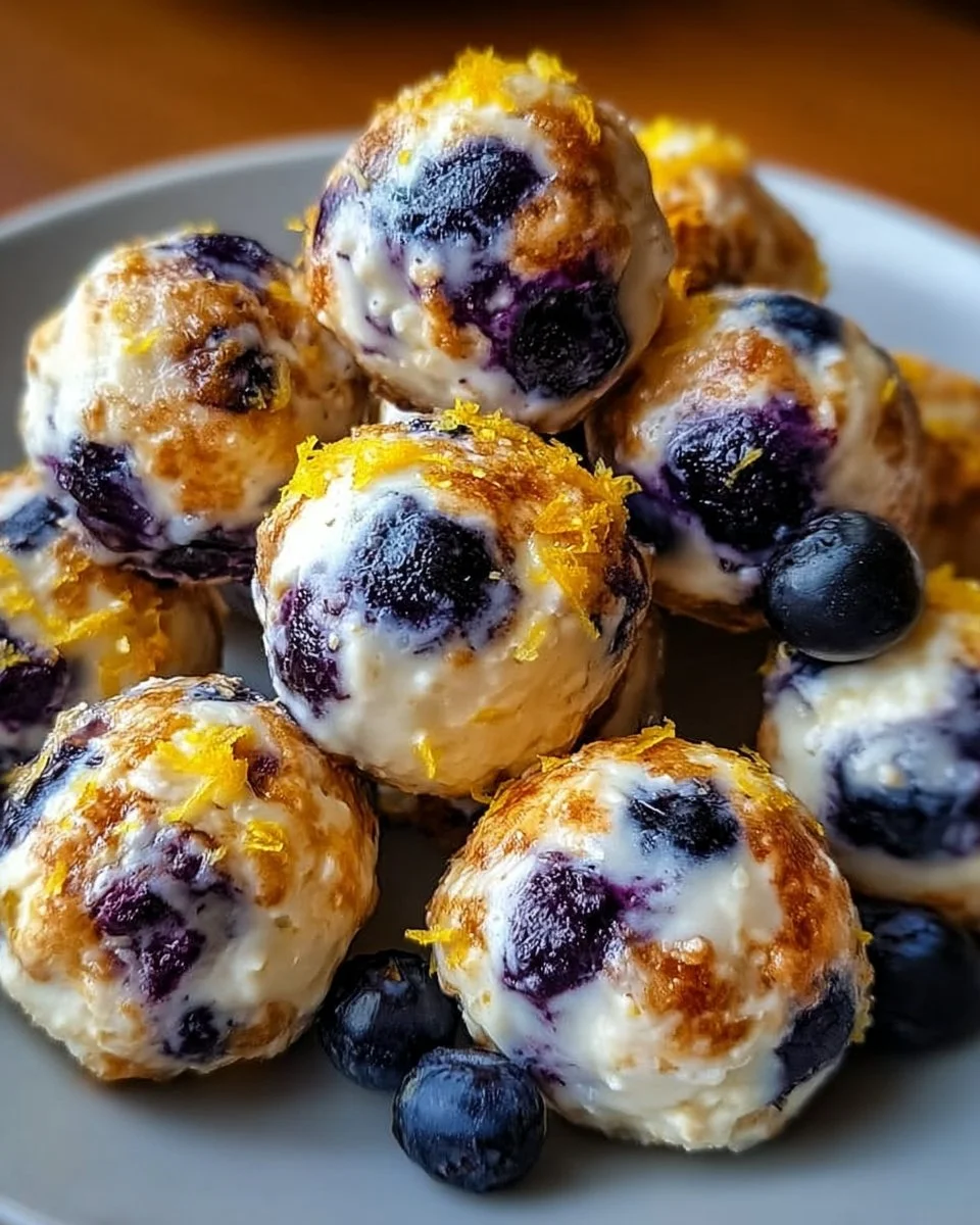 Lemon Blueberry Cottage Cheese Protein Bites