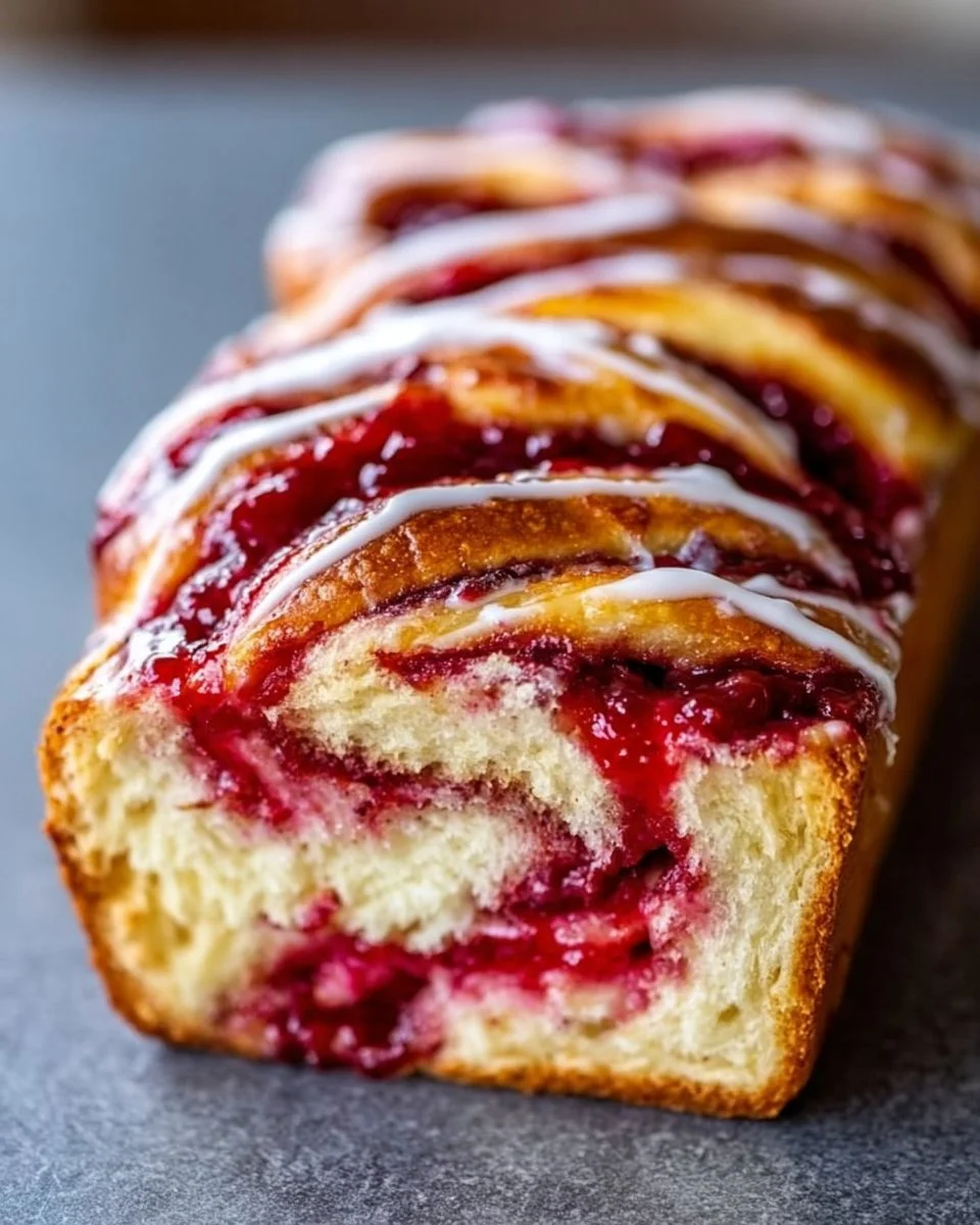 Raspberry Swirl Brioche Loaf