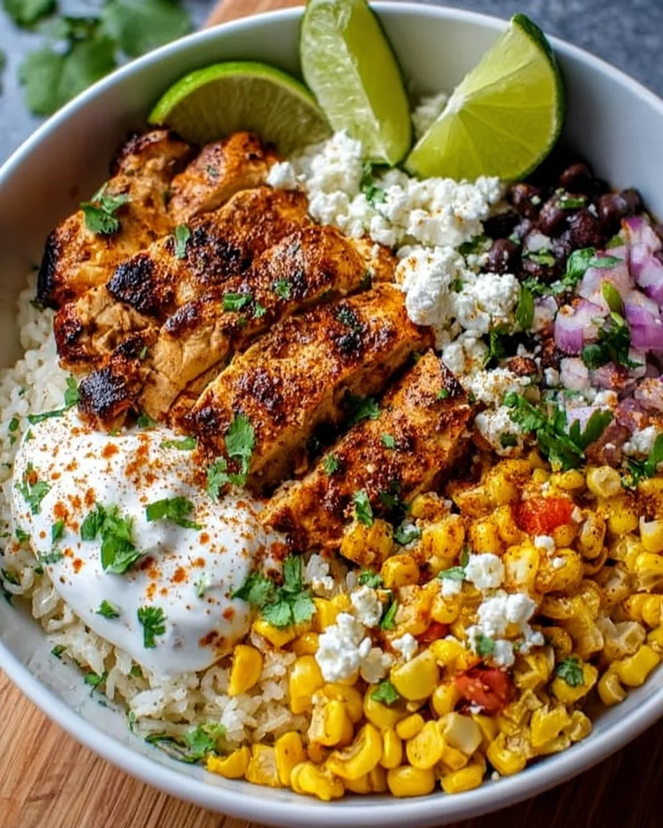 Street Corn Chicken Rice Bowl