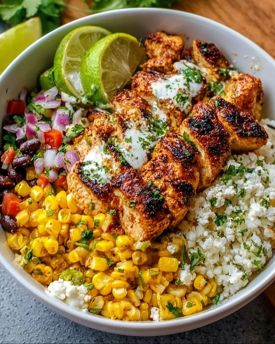Street Corn Chicken Rice Bowl