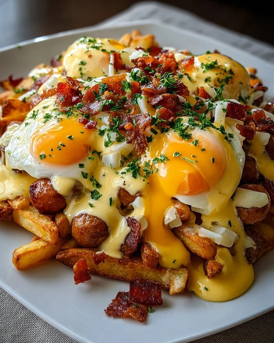 Ultimate Breakfast Poutine with Creamy Hollandaise Sauce