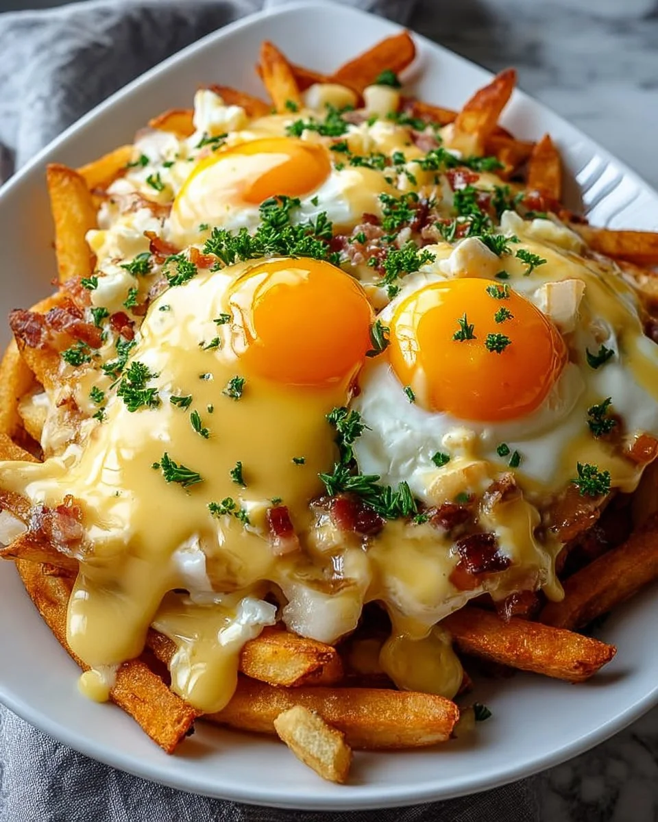 Ultimate Breakfast Poutine with Creamy Hollandaise Sauce