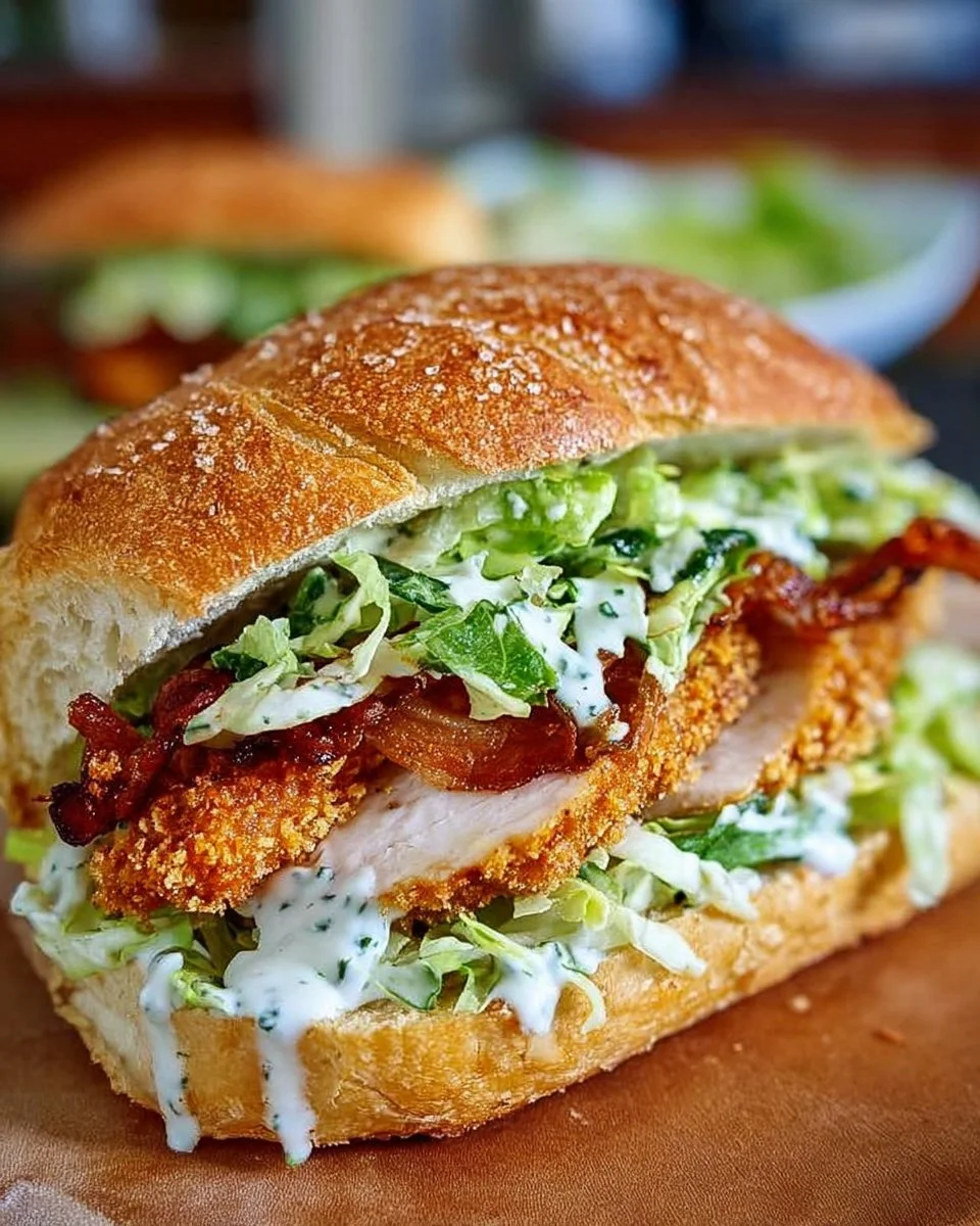 Crispy Chicken Caesar Sandwich with Turkey Bacon: A Tasty Twist