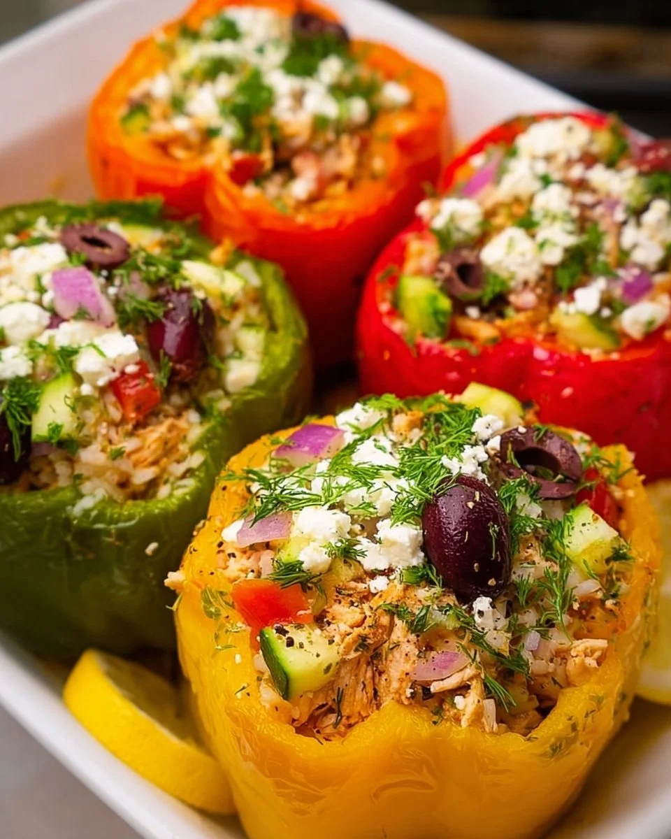 Greek Chicken Stuffed Peppers