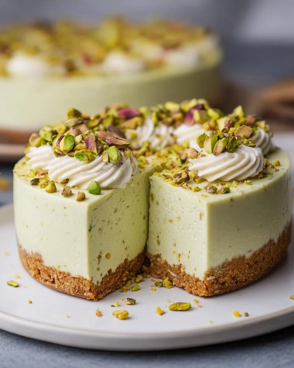 No Bake Pistachio Cheesecake