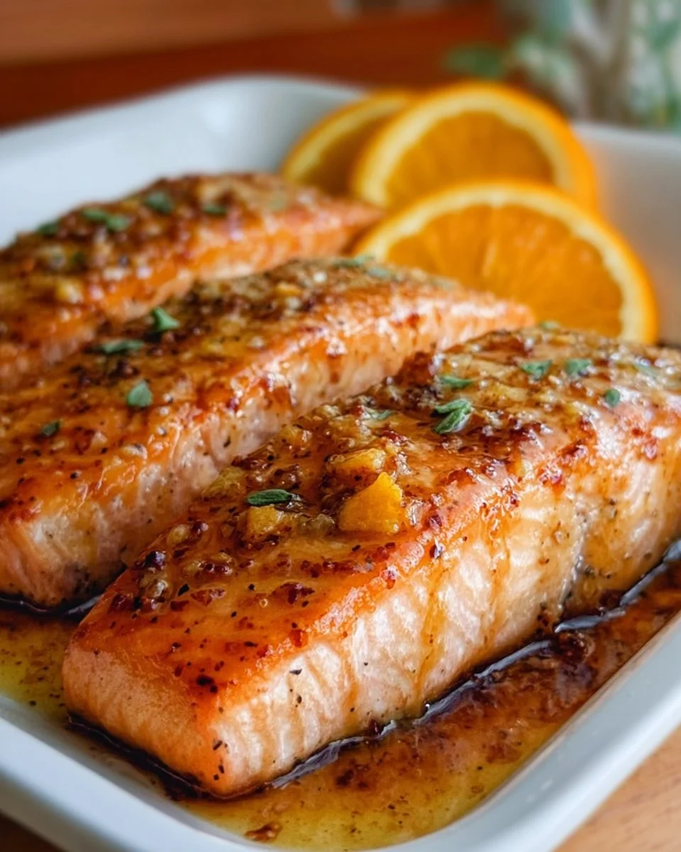 Baked Salmon with Orange Sauce