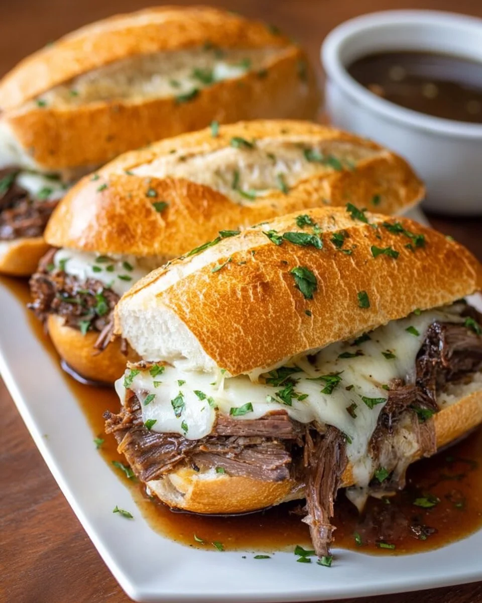 Crockpot French Dip Sandwiches