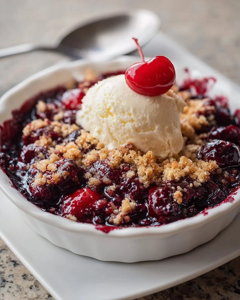 Easy Homemade Cherry Crumble