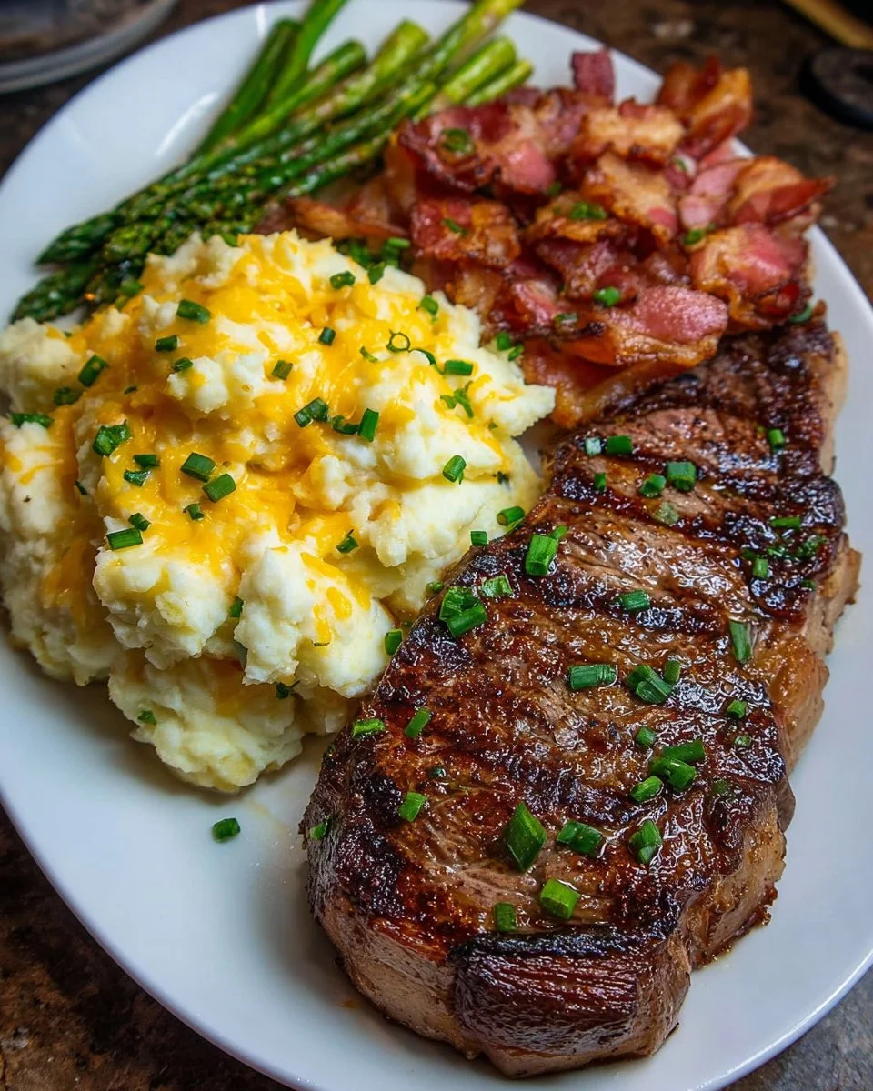 Steak and Loaded Mashed Potatoes