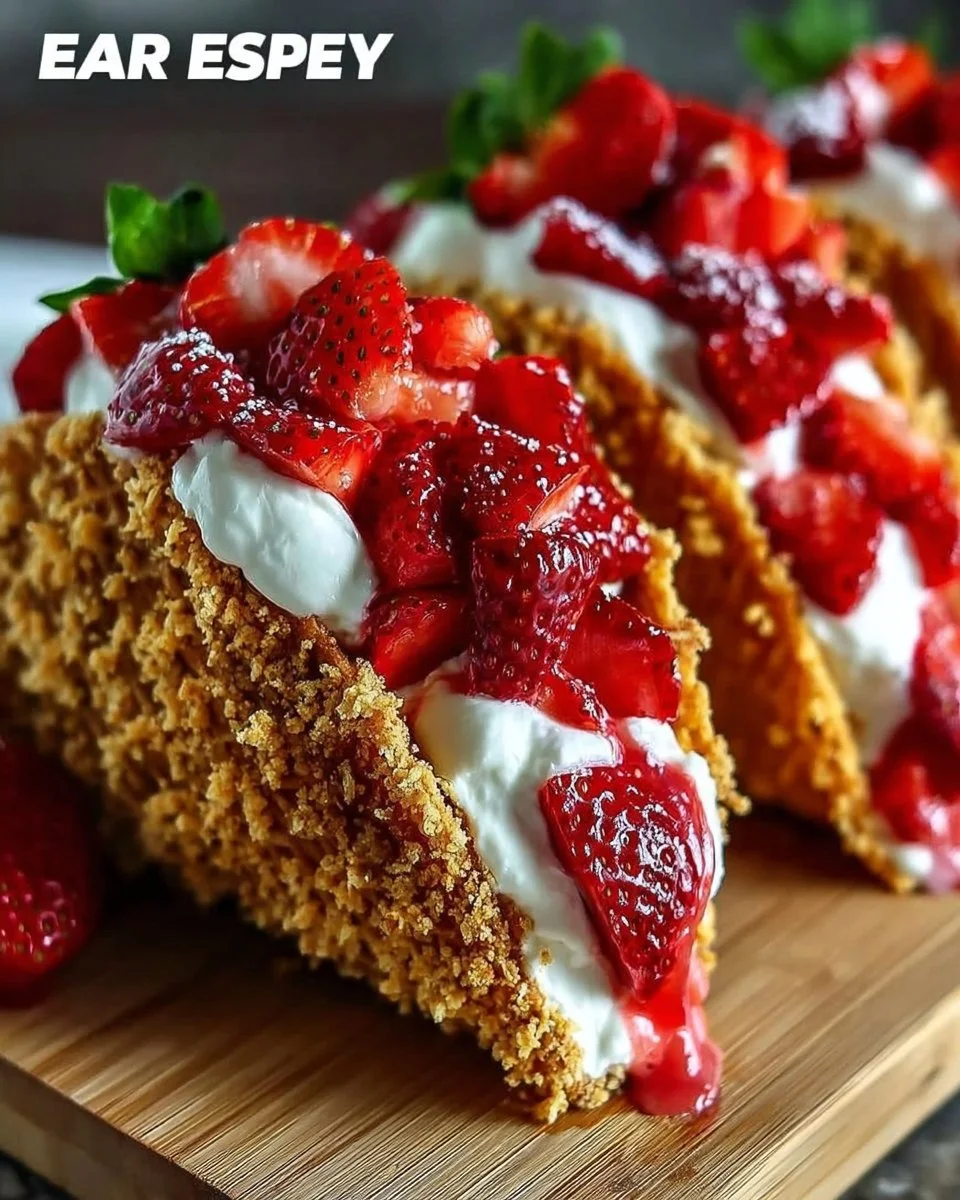 Strawberry Crunch Cheesecake Tacos